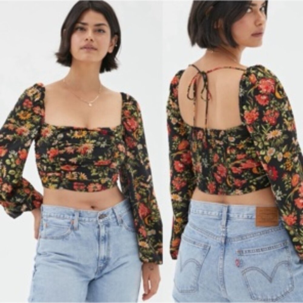 NWT Urban Outfitters Bambi Ruched Crop Top Size Small
